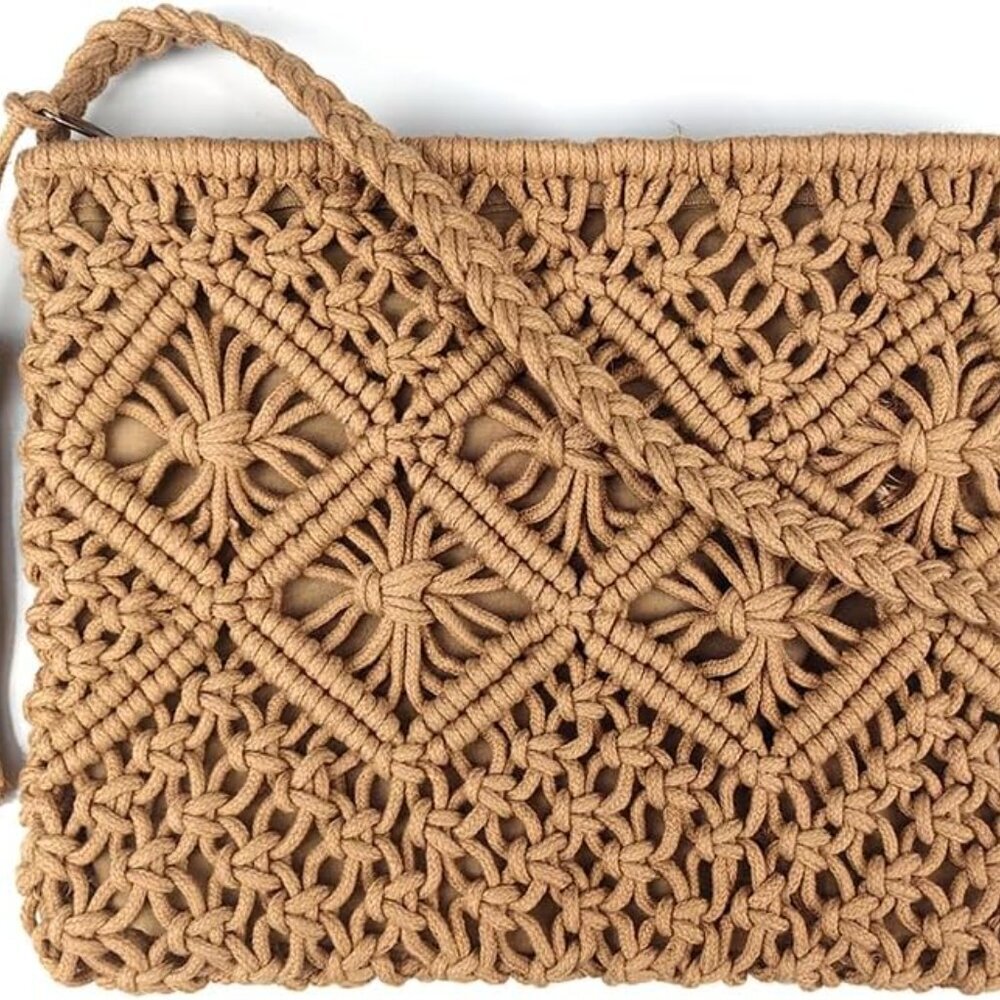 Boho Crossbody Handbag,Handwoven cotton rope Shoulder Bag,Summer Beach Clutches